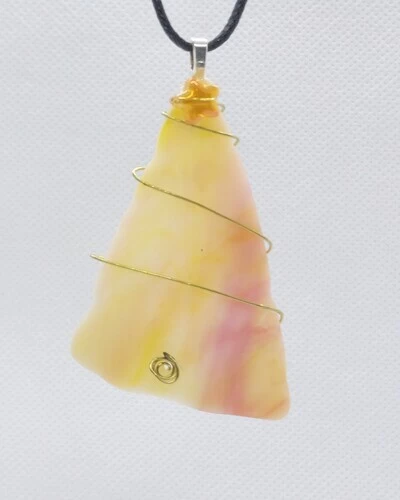 Christmas beach glass necklace