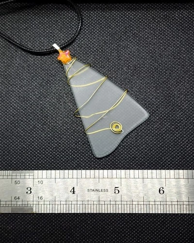 Christmas beach glass necklace